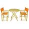 Bamboo Orange 3-Piece Round Table and Chairs Set