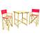 Bamboo Red 3-Piece High Table and Chairs Set