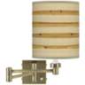 Bamboo Wrap Antique Brass Swing Arm Wall Lamp