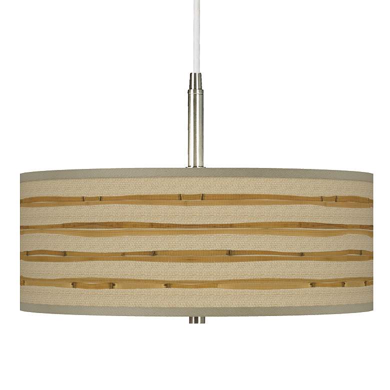 Image 1 Bamboo Wrap Giclee 16 inch Wide Pendant Chandelier