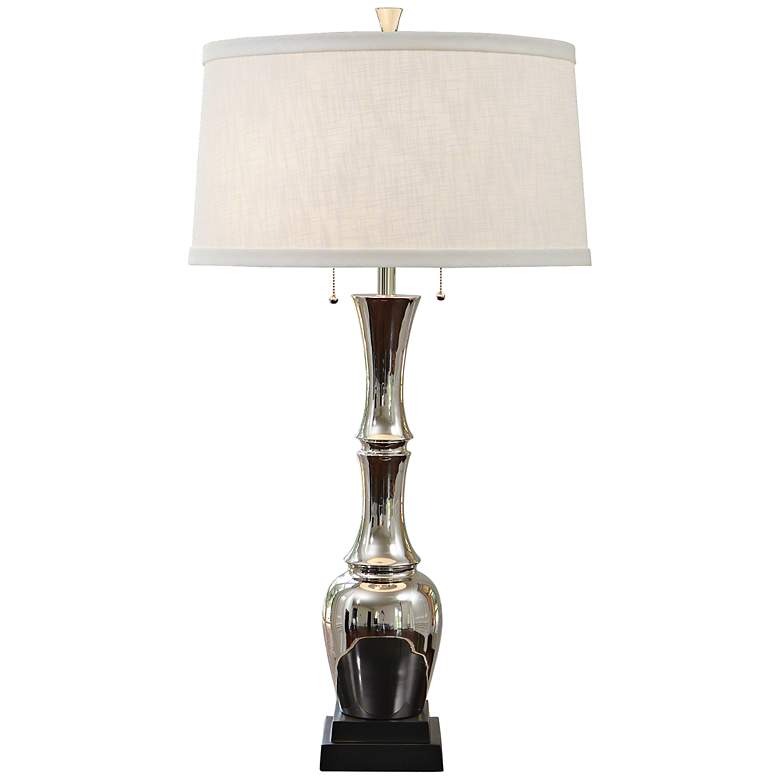 Image 1 Bambooesque Polished Nickel Table Lamp