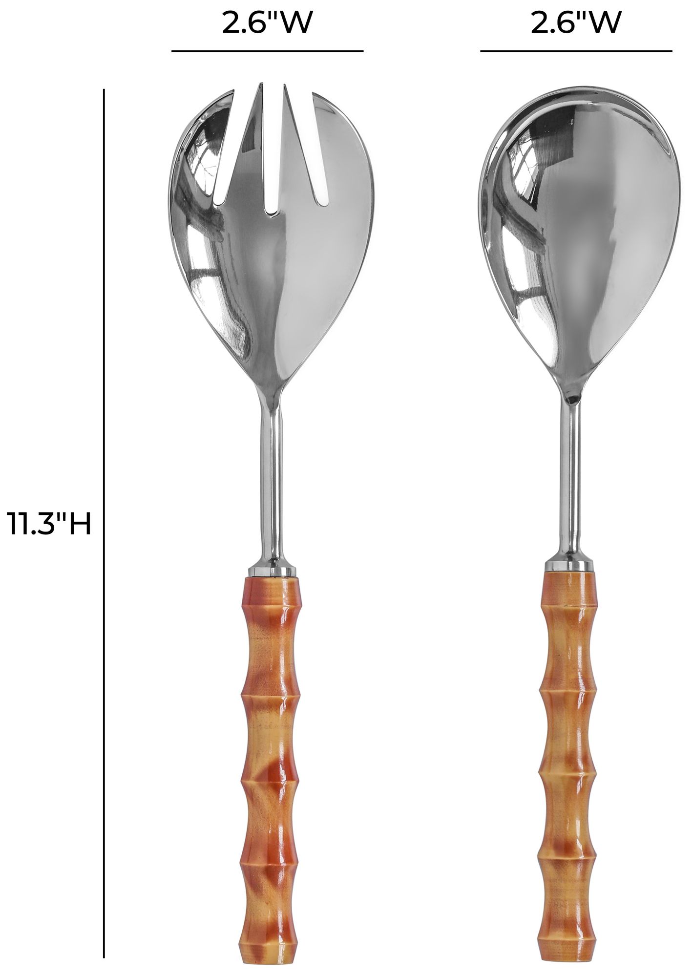 Image 4 Bamboozled Stainless Steel Salad Serving Spoons - Set of 2 more views