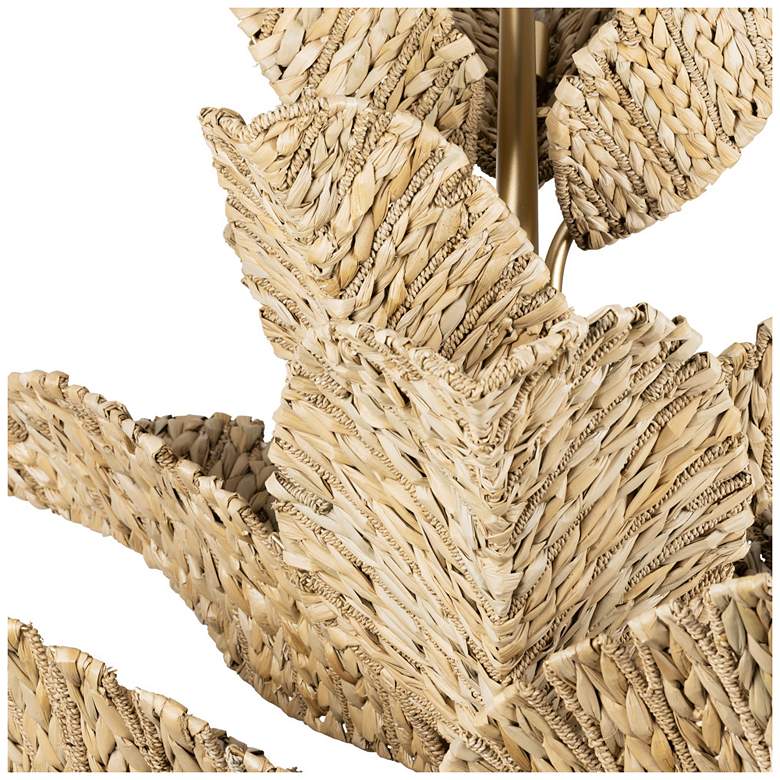 Image 3 Banana Leaf 12-Lt Chandelier - French Gold/Natural Seagrass more views