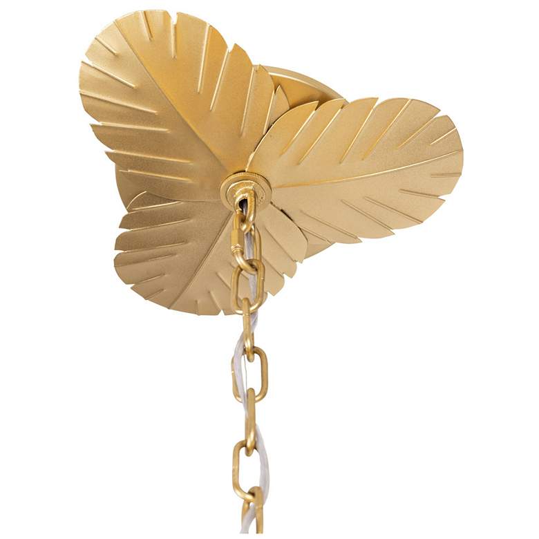 Image 4 Banana Leaf 12-Lt Chandelier - French Gold/Natural Seagrass more views