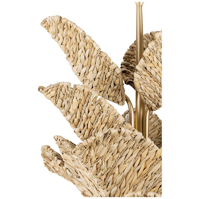 Image 5 Banana Leaf 12-Lt Chandelier - French Gold/Natural Seagrass more views