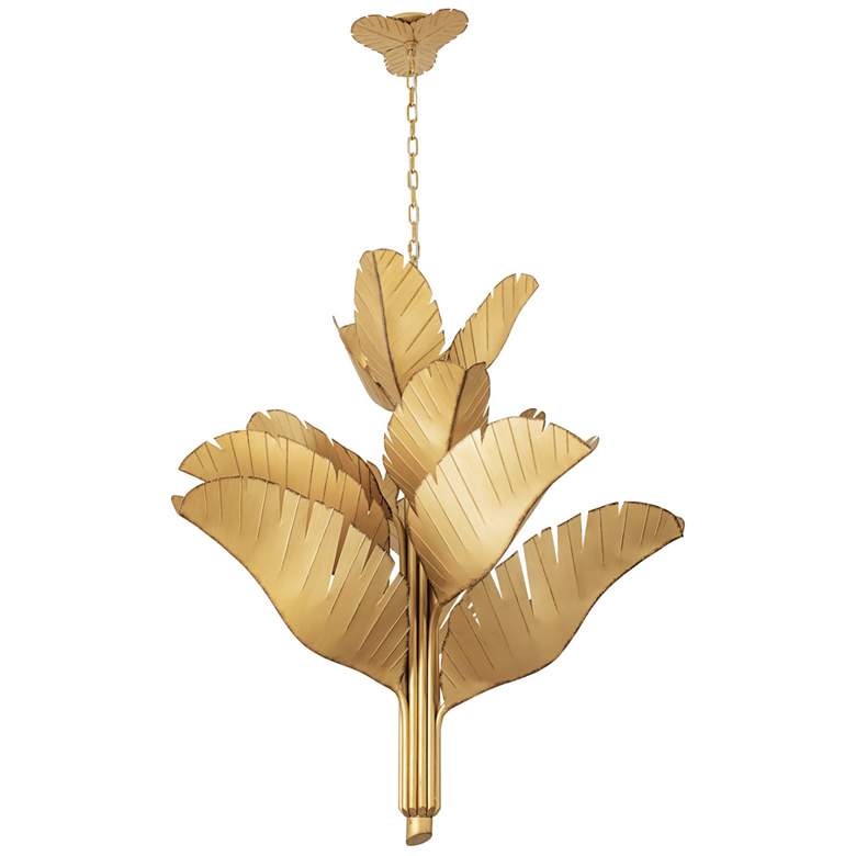 Image 2 Banana Leaf 12-Lt Chandelier - Gold more views