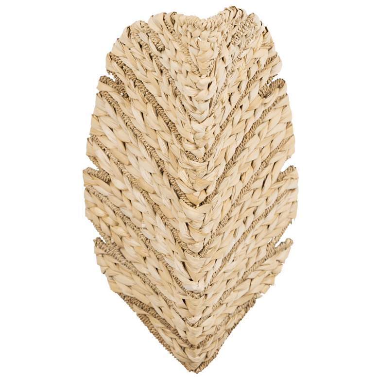 Image 1 Banana Leaf 2-Lt Sconce - French Gold/Natural Seagrass