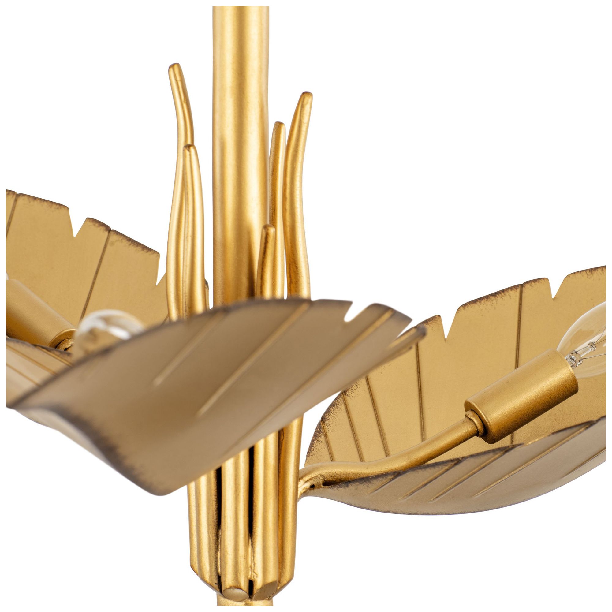 Image 2 Banana Leaf 24" Wide Gold 3-Light Ceiling Light more views