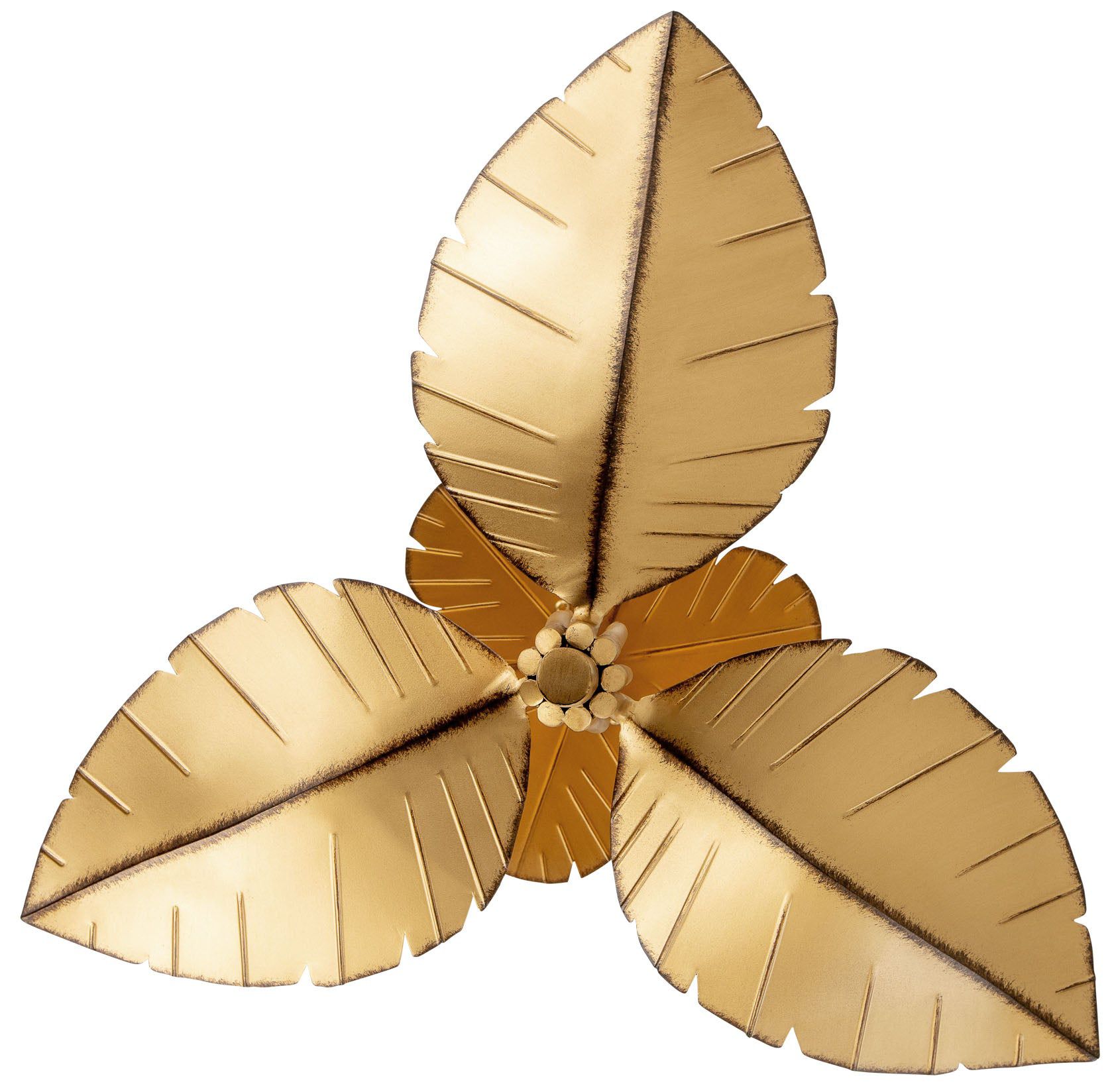 Image 4 Banana Leaf 24" Wide Gold 3-Light Ceiling Light more views