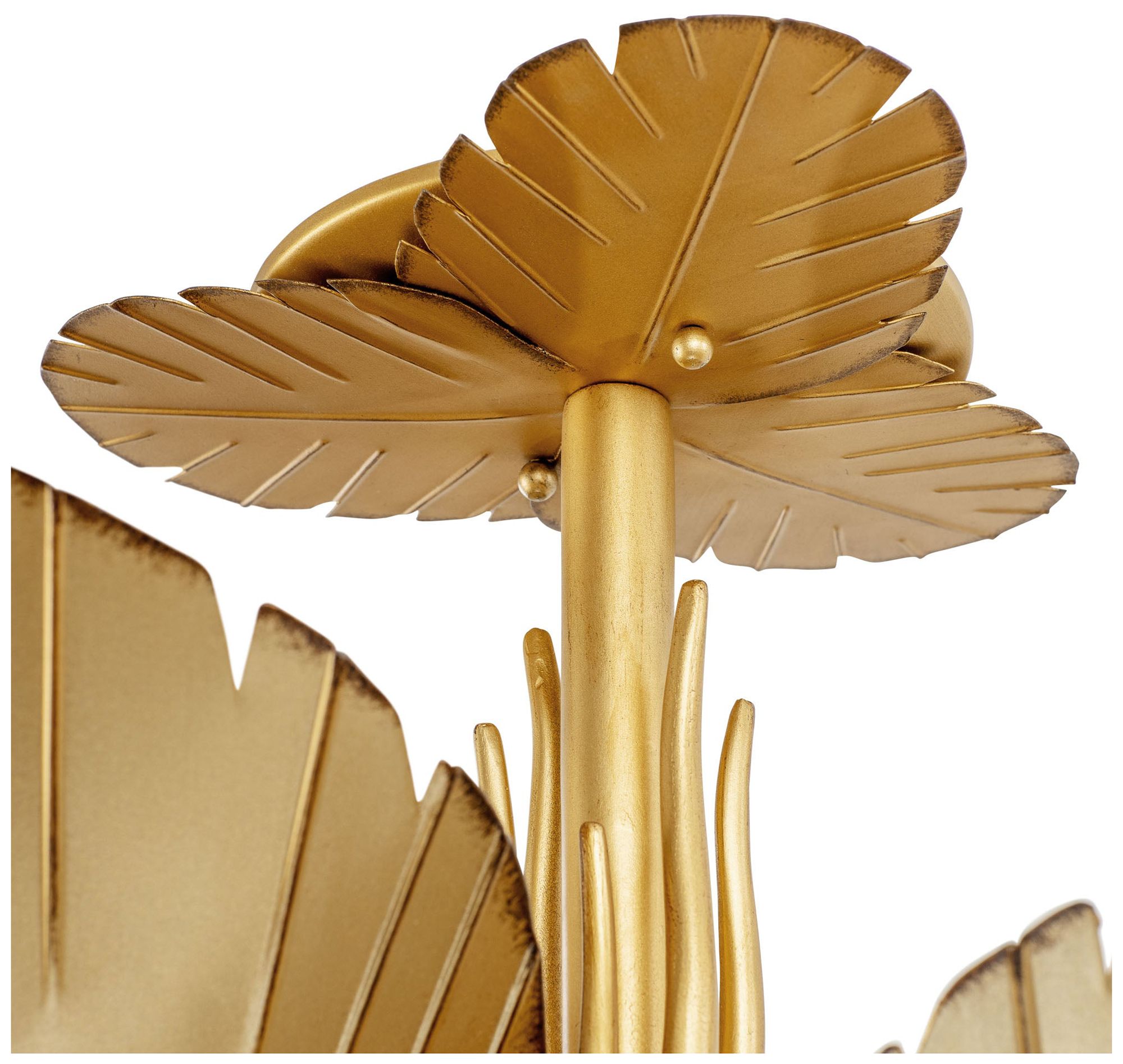 Image 5 Banana Leaf 24" Wide Gold 3-Light Ceiling Light more views