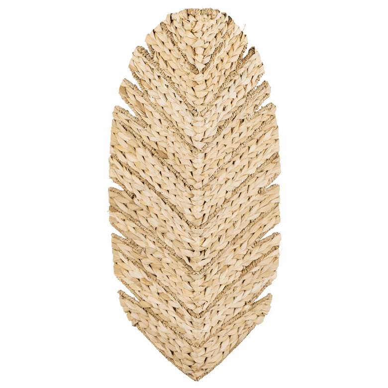 Image 1 Banana Leaf 3-Lt Sconce - French Gold/Natural Seagrass
