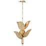 1_Banana Leaf 6-Lt Chandelier - French Gold/Natural Seagrass
