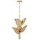 Banana Leaf 6-Lt Chandelier - French Gold/Natural Seagrass