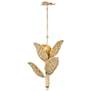 2_Banana Leaf 6-Lt Chandelier - French Gold/Natural Seagrass more views