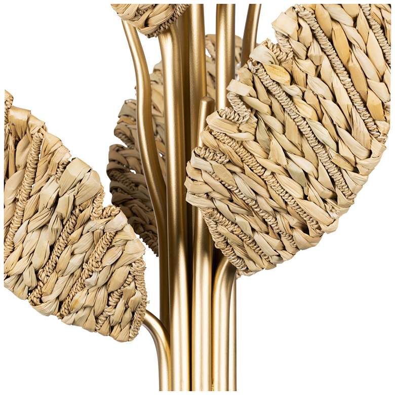 Image 4 Banana Leaf 6-Lt Chandelier - French Gold/Natural Seagrass more views