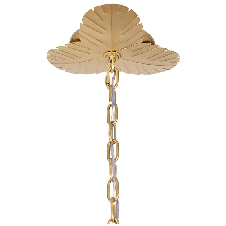 Image 5 Banana Leaf 6-Lt Chandelier - French Gold/Natural Seagrass more views