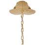 5_Banana Leaf 6-Lt Chandelier - French Gold/Natural Seagrass more views