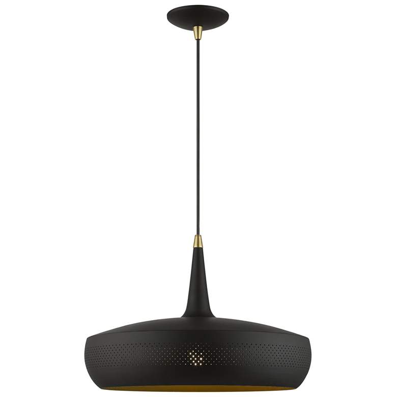 Image 1 Banbury 1 Light Black Pendant with Antique Brass Accents