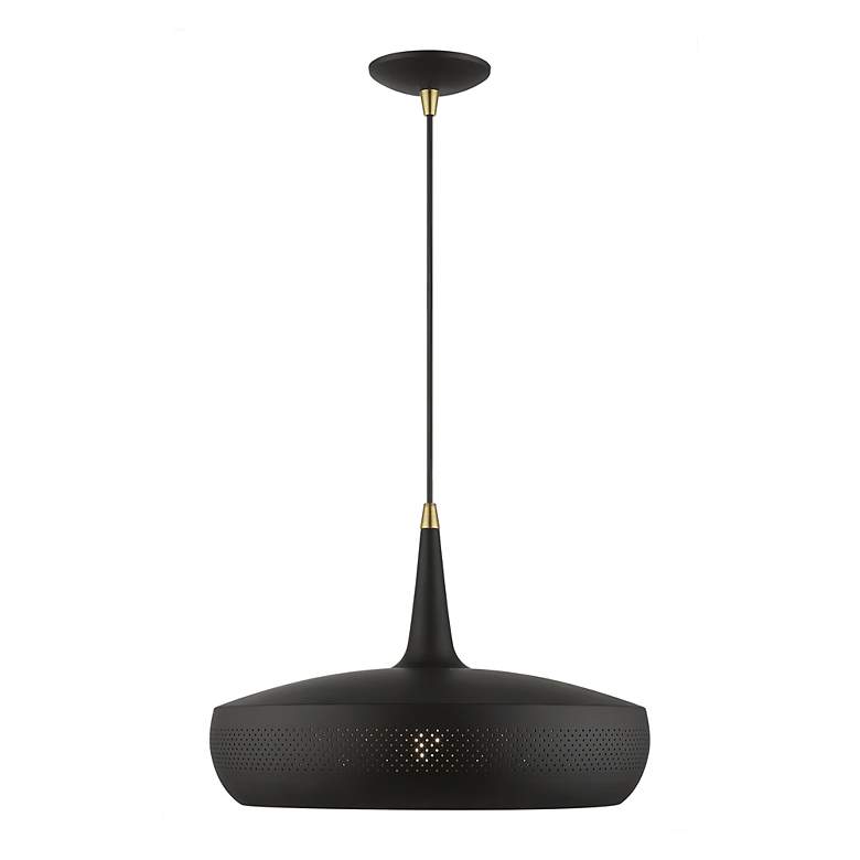 Image 3 Banbury 1 Light Black Pendant with Antique Brass Accents more views