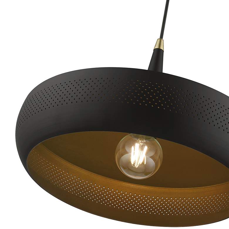 Image 6 Banbury 1 Light Black Pendant with Antique Brass Accents more views