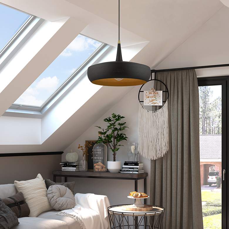 Image 7 Banbury 1 Light Black Pendant with Antique Brass Accents more views