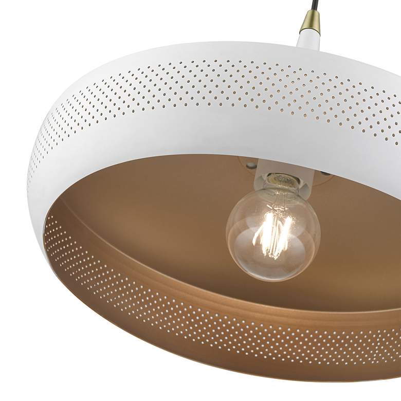 Image 6 Banbury 1 Light White Pendant with Antique Brass Accents more views