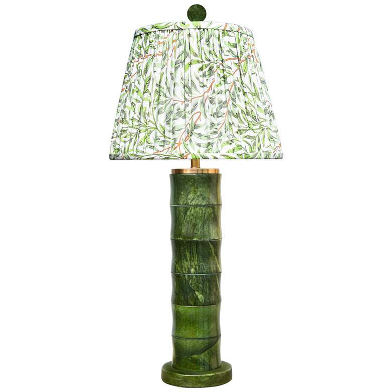 Image 1 Banbury Pine Green Bamboo Jade Table Lamp