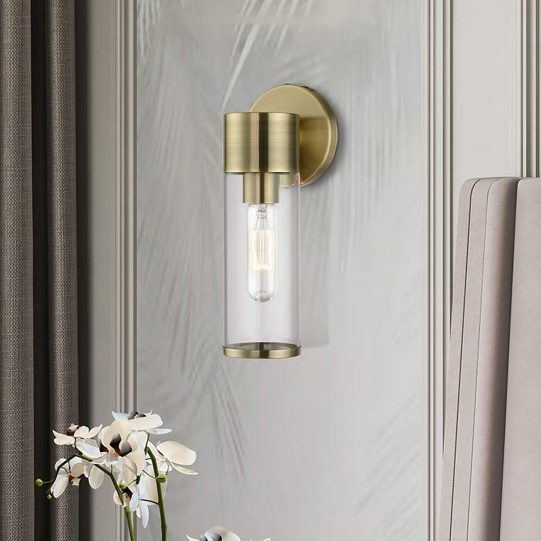 Image 1 Banca 1 Light Antique Brass ADA Single Sconce