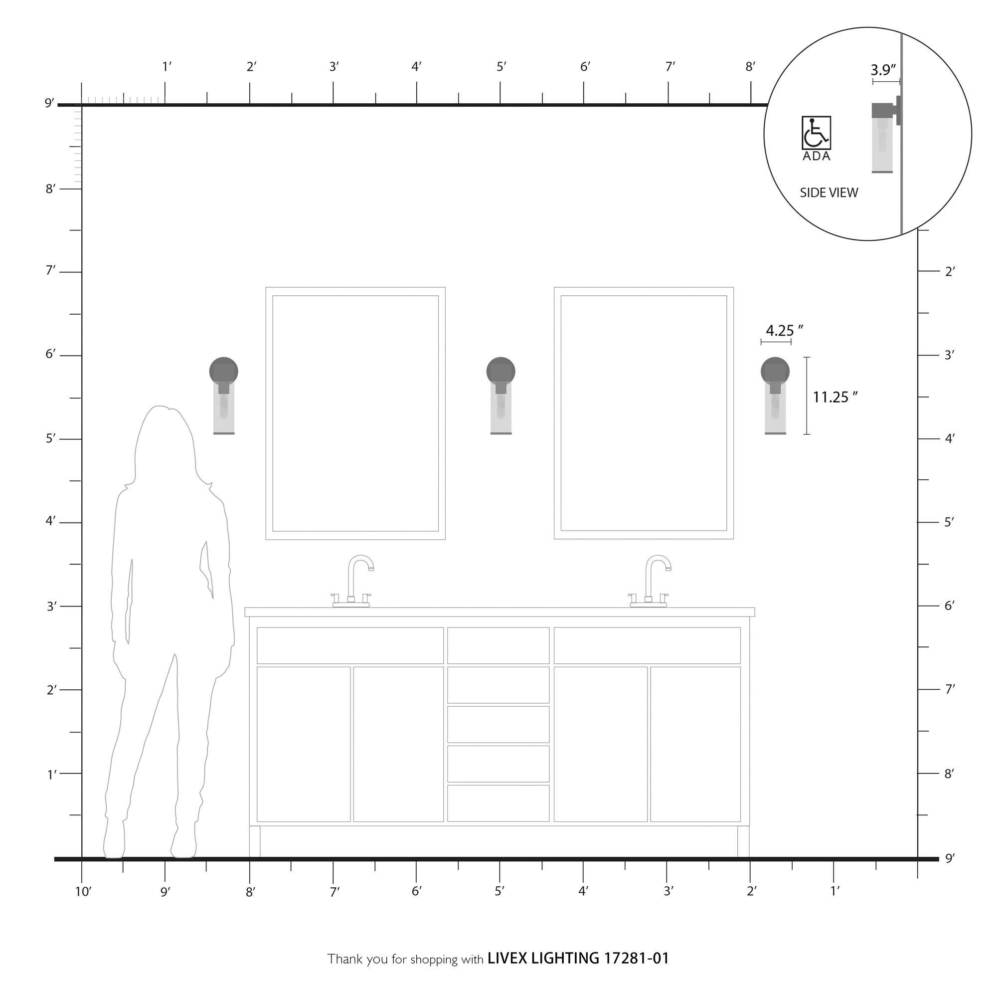 Banca 1 Light Antique Brass ADA Single Sconce
