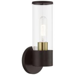 Banca 1 Light Bronze with Antique Brass Accent ADA Single Sconce