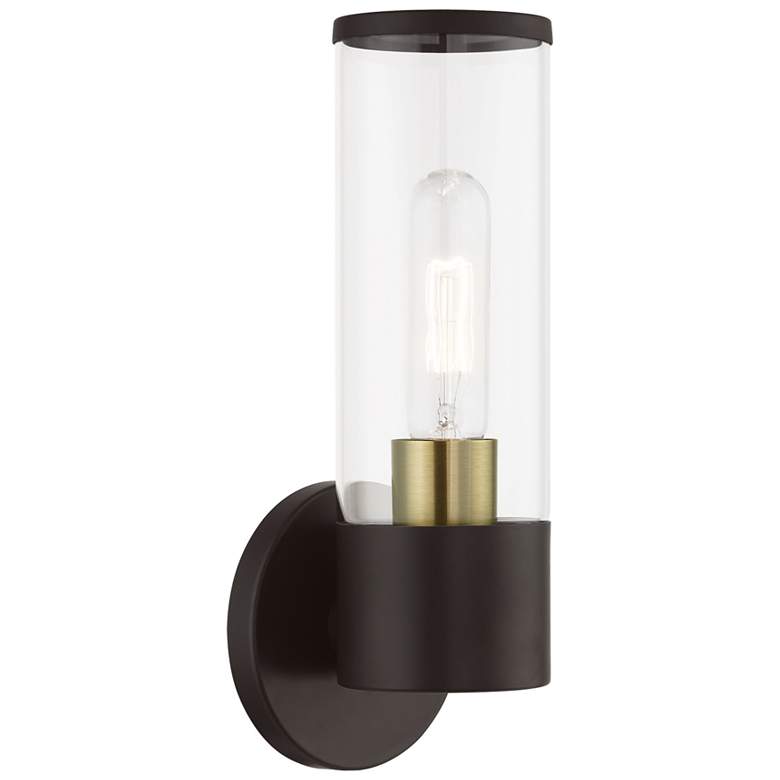 Image 1 Banca 1 Light Bronze with Antique Brass Accent ADA Single Sconce