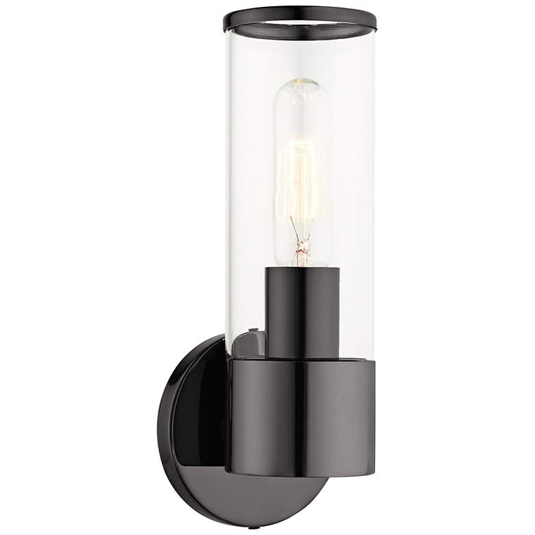 Image 2 Banca 11 1/4" High Black Chrome Wall Sconce