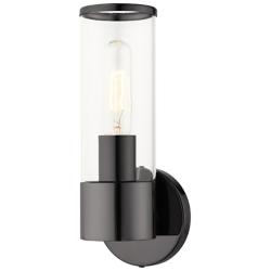 Banca 11 1/4" High Black Chrome Wall Sconce