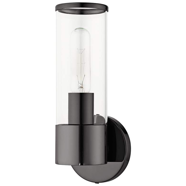 Image 4 Banca 11 1/4" High Black Chrome Wall Sconce more views