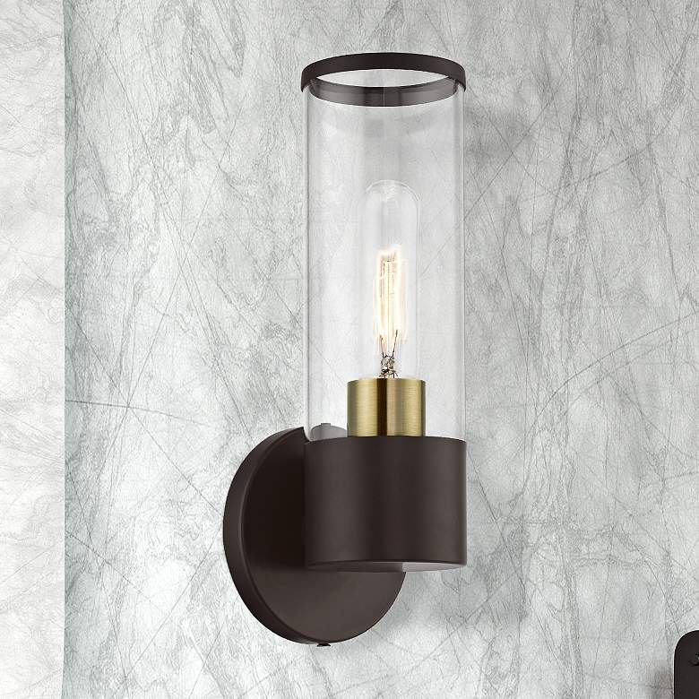 Image 2 Banca 11 1/4" High Bronze Wall Sconce