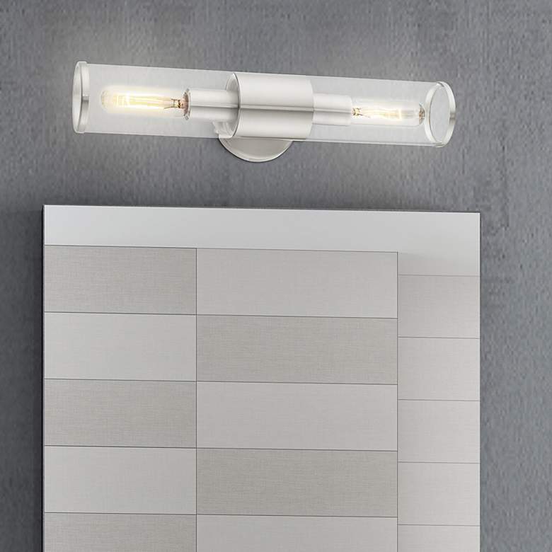 Image 1 Banca 18 1/2 inch Wide Brushed Nickel 2-Light Bath Light