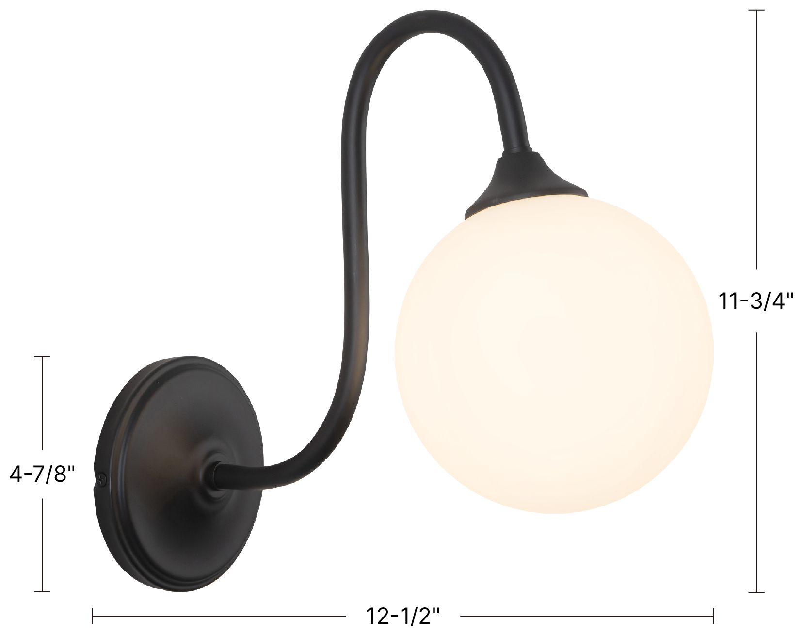 Image 7 Bancroft 12-in Matte Black Wall/Vanity Light more views