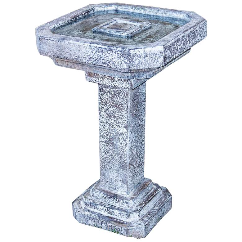 Image 2 Bancroft 24 3/4 inch High Frosted Mocha Outdoor Birdbath