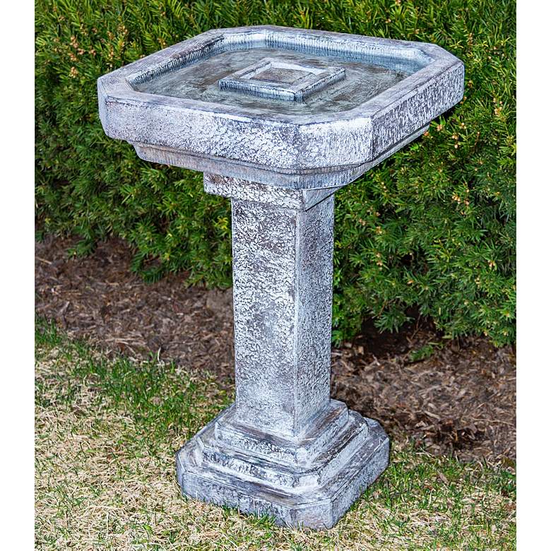 Image 1 Bancroft 24 3/4 inch High Frosted Mocha Outdoor Birdbath