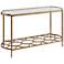 Bancroft Glass-Top Gold Leaf Rounded Rectangle Sofa Table