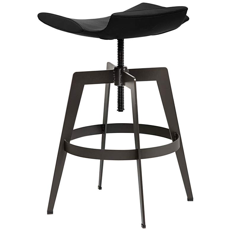 Image 1 Bancroft Onyx Faux Leather Adjustable Swivel Bar Stool