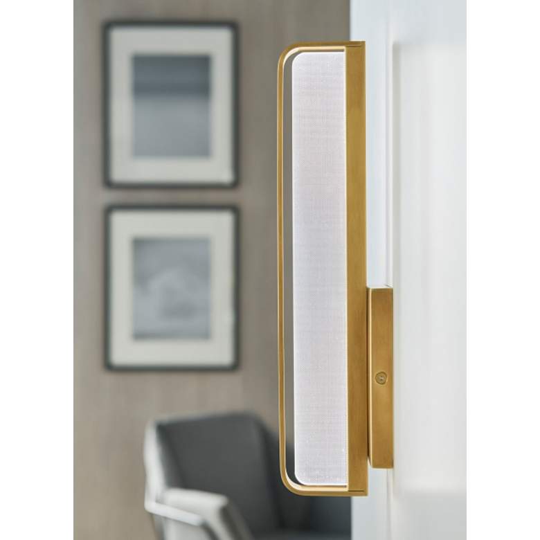 Image 5 Banda 13" High Natural Brass LED Wall Sconce more views