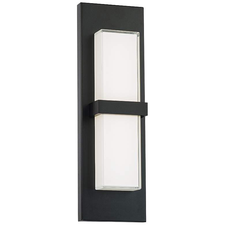 Image 1 Bandeau 16"H x 5"W 1-Light Outdoor Wall Light in Black