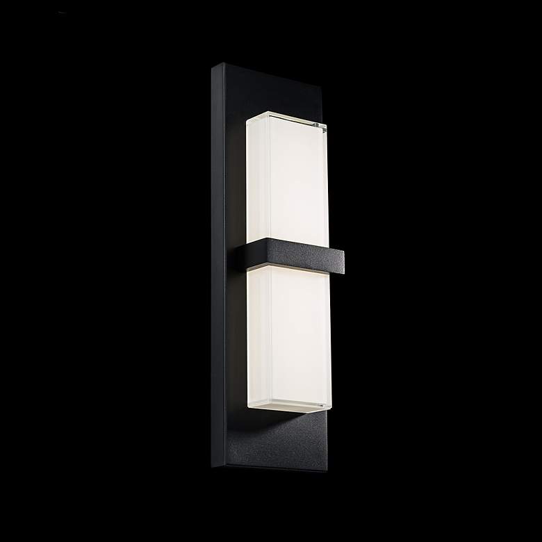 Image 5 Bandeau 16"H x 5"W 1-Light Outdoor Wall Light in Black more views