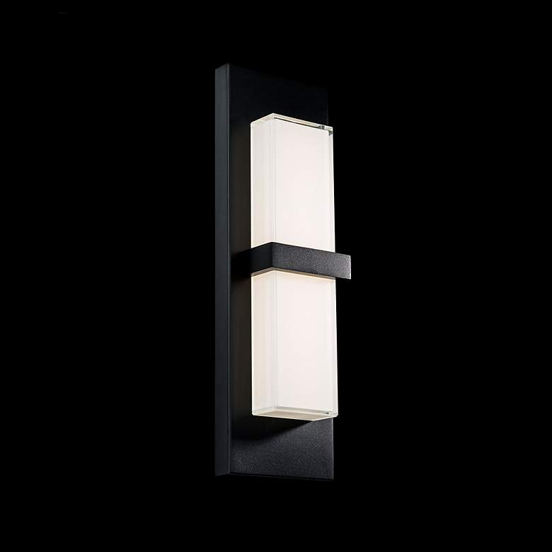Image 4 Bandeau 16"H x 5"W 1-Light Outdoor Wall Light in Black more views