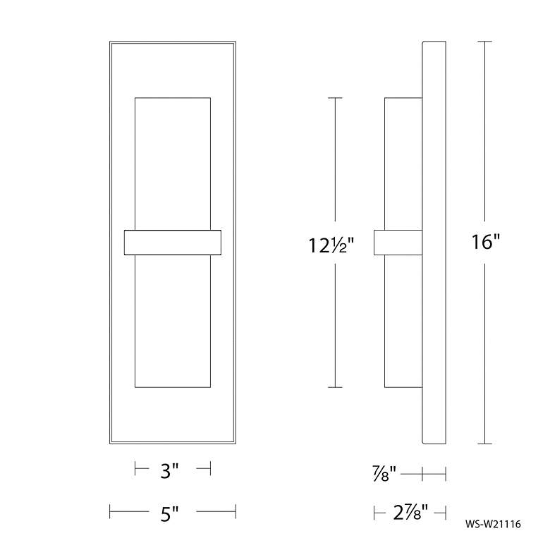 Image 7 Bandeau 16"H x 5"W 1-Light Outdoor Wall Light in Black more views