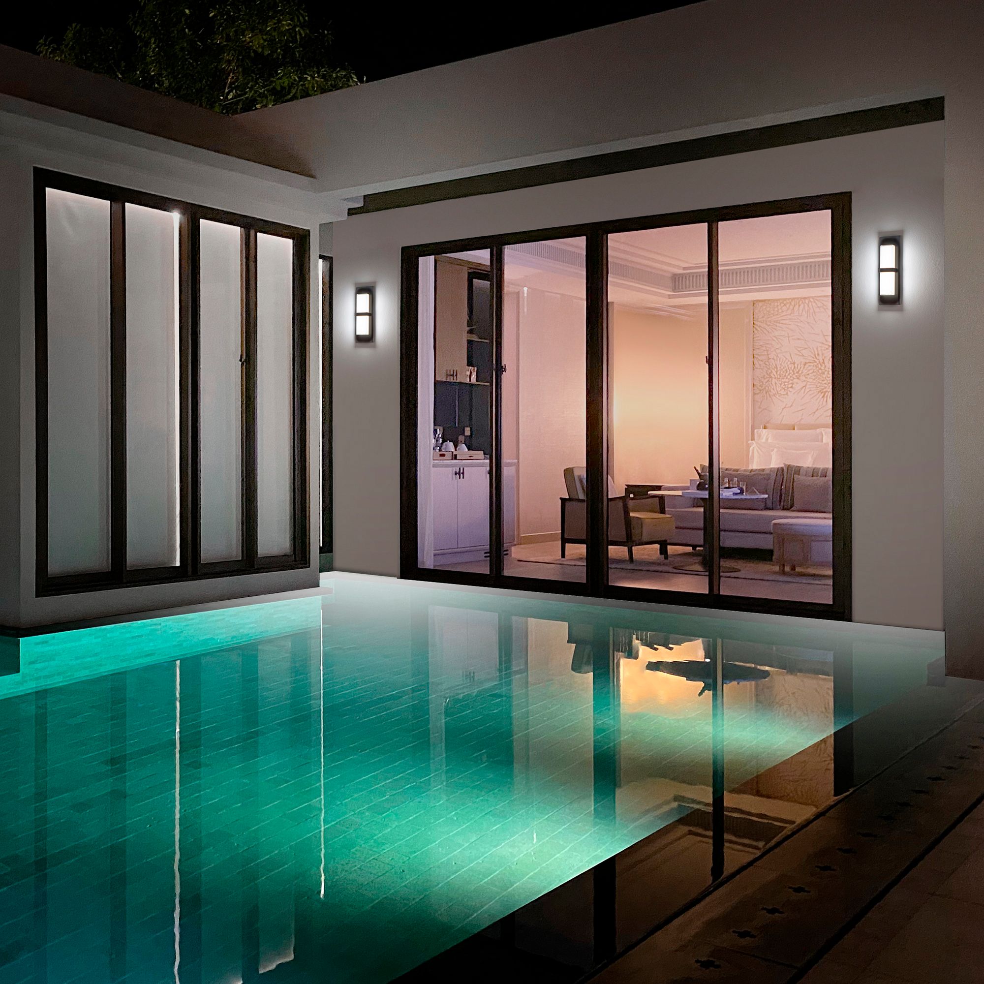 Bandeau 16"H x 5"W 1-Light Outdoor Wall Light in Black