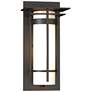 Banded 12.5"H Coastal Oil Rubbed Bronze Small Outdoor Sconce w/ Opal S