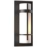 Banded 12"H Coastal Oil Rubbed Bronze Small Outdoor Sconce w/ Opal Sha