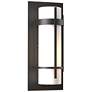 Banded 15.8" High Coastal Oil Rubbed Bronze Outdoor Sconce w/ Opal Sha